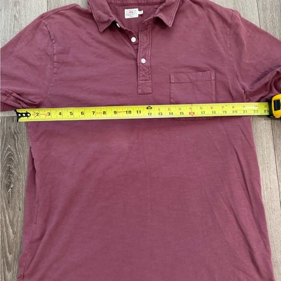 Faherty Men’s Sun Washed Polo Shirt Red Burgundy Short Sleeve Coastal Surf XL - Picture 8 of 9